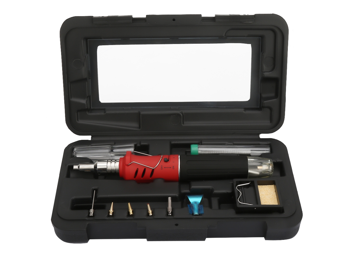 10pcs Soldador De Gas Butano Inalámbrico Hs-1115k Kit De Soldadura Torcha Multifunción (rojo)