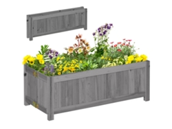 Macetero plegable de madera para cultivar verduras y flores en el balcón, 70x30x25 cm, gris.