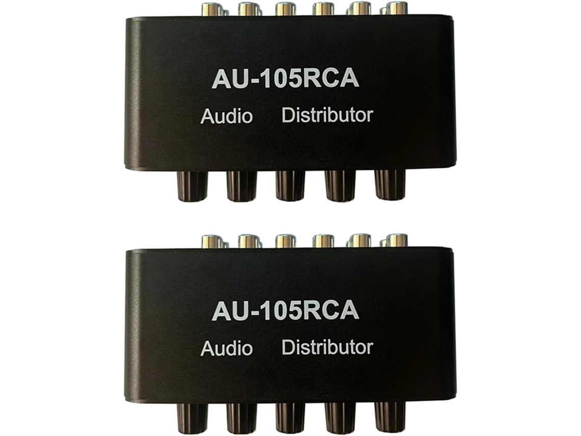 Mezclador Estéreo Distribuible De Audio 2x Au 105rca, 1 Entrada, 5 Salidas, Controles De Volumen Multicanal.