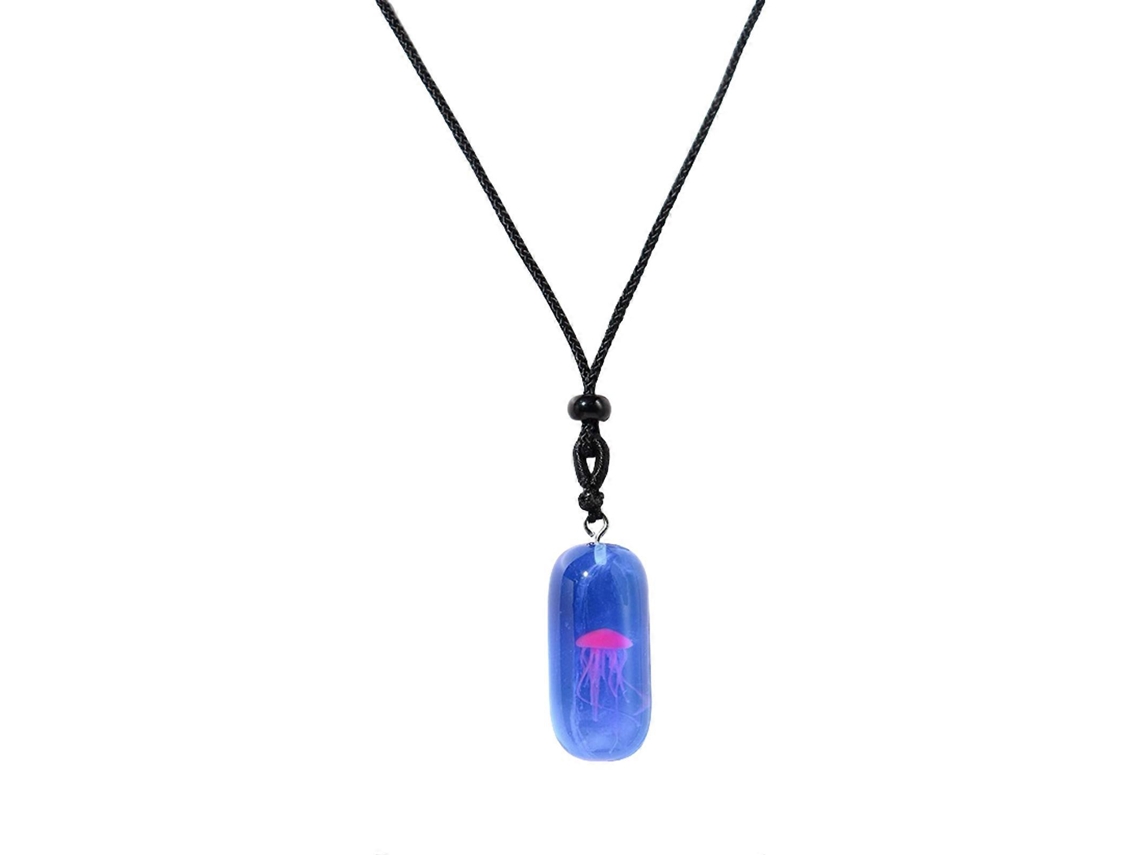 Collar de medusa portátil y cómodo con un suave brillo nocturno, accesorio de joyería para fiestas, uso casual, rosa amarilla.