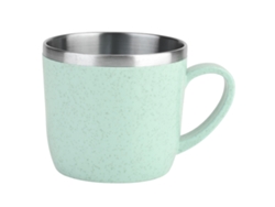 Vaso de acero inoxidable con pajita para agua, café, zumo y leche (verde)