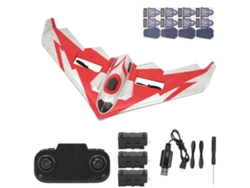 Kit De Avión Teledirigido Epp Con Luz Led Para Principiantes, Adultos Y Niños - Rojo - 3 Pilas