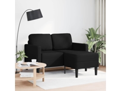 Sofá De 2 Plazas | Sofá De Salón | Sofá De Descanso Con Chaise Longue En Forma De L, Color Negro, 125 Cm, Piel Sintética