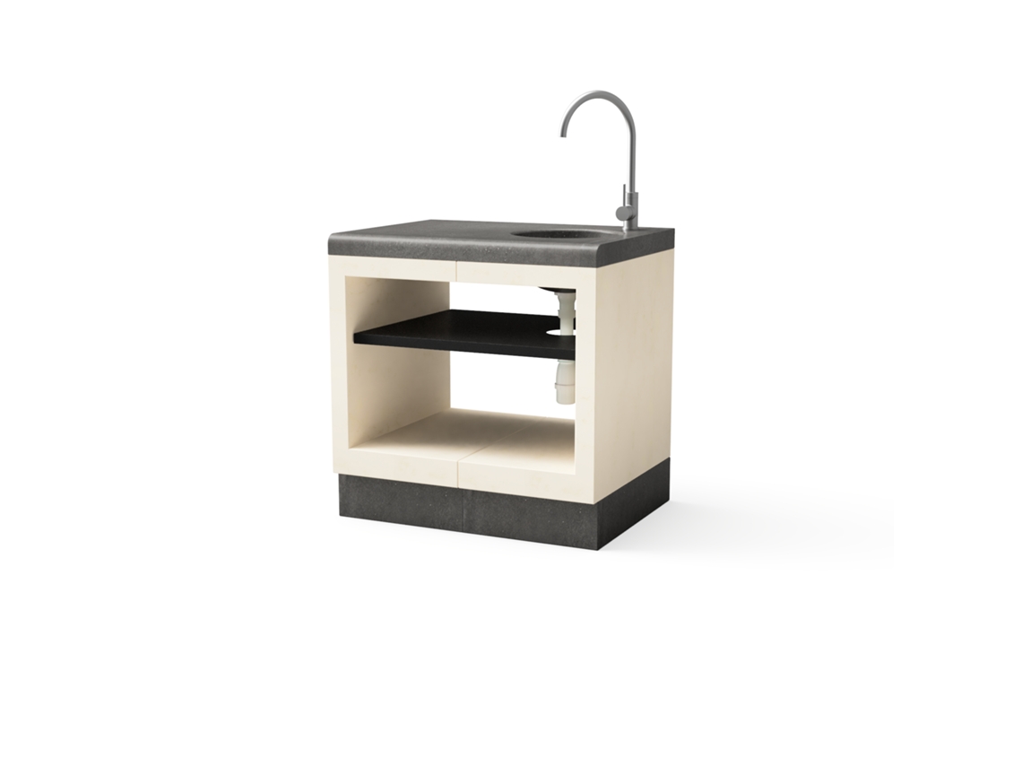 Módulo para Barbacoa TUOZI Kitaway con fregadero y grifo (Blanco, Gris - 84x63x85cm)