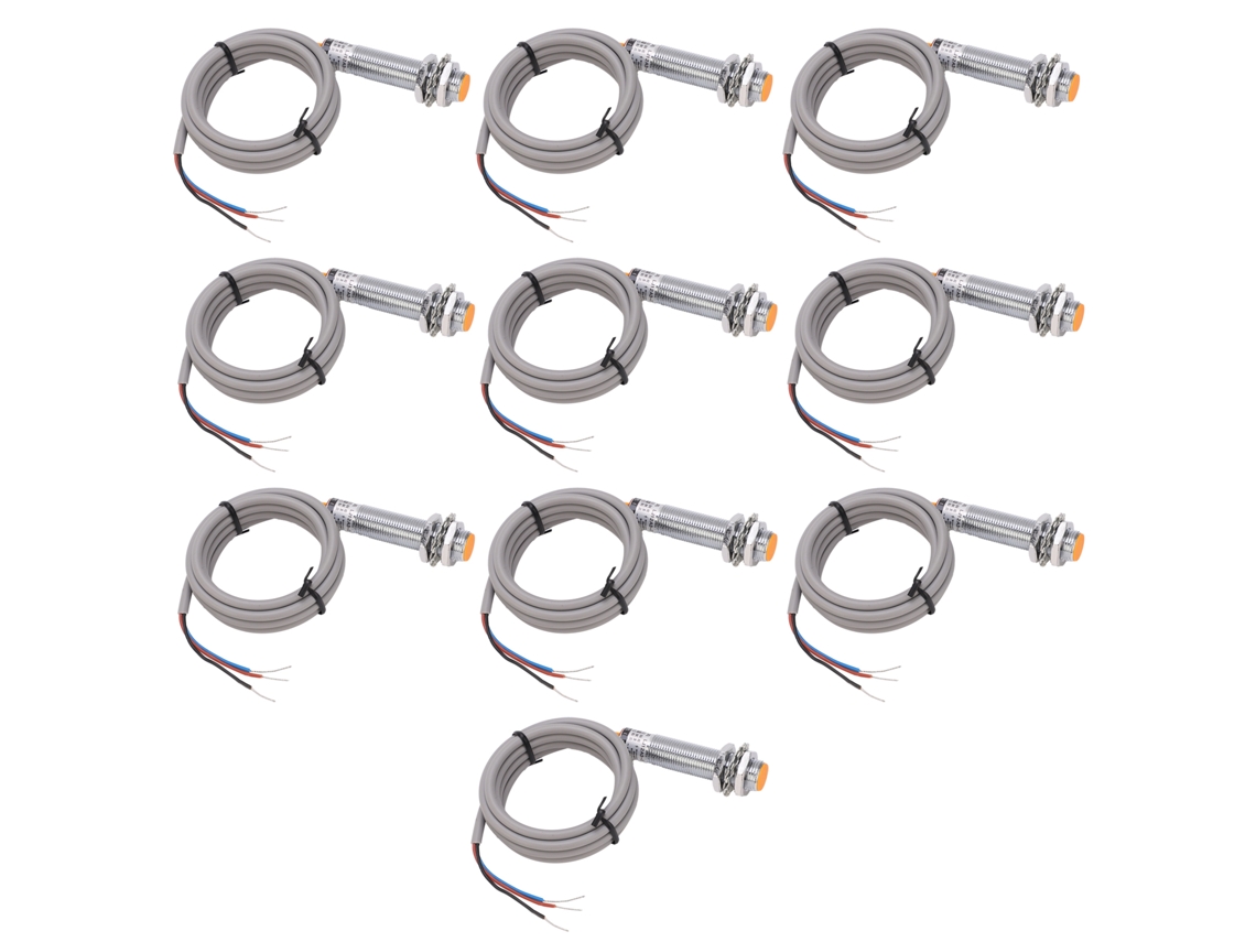 10 Unidades De Interruptor Inductivo Metálico Npn De 3 Hilos M12 Con Sensor De Proximidad De 2 Mm Lj12a3-2-z/bx
