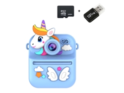 Cámara instantánea Chrui S1, pantalla IPS de 2,4 pulgadas, lente dual, grabadora de video HD (Unicornio azul)