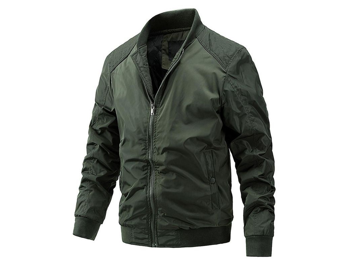 2026-chaqueta Con Cremallera Para Hombre Mystdiy Talla S A 3xl Cuello Alto Estampado Liso Primavera Otoño Casual Outdoor