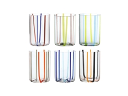 Surtido Vasos Tirache ZAFFERANO de vidrio borosilicato bicolor Verde-amtista box 6 piezas