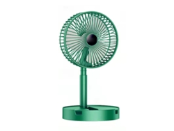 Ventilador USB portátil con batería de 1200 mAh, silencioso, verde.