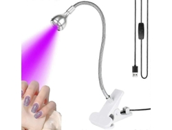 5w Nail Dryer Uv Lamp. Uv Nail Lamp With Clip. Mini Nail Dryer Lamp 3 Light Modes Silver GOKOCO