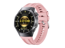 Bracelete Para Huawei Watch Gt 6 Pro - Silicone Cor Sólida - Conexão Duplos Sulcos - Não Porosa Rosa