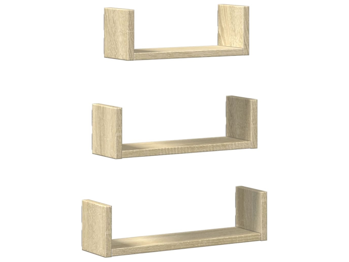 Maison Exclusive - Estante De Pared 3 Unidades Madera De Ingeniería Roble Sonoma