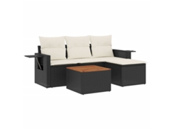 Maison Exclusive - Set De Muebles De Jardín 5 Pzas Y Cojines Ratán Sintético Negro