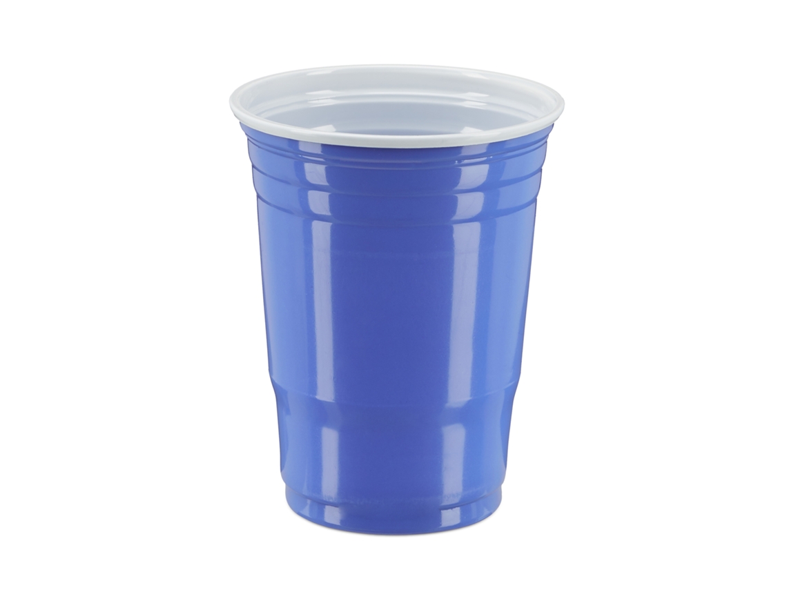 Relaxdays Vasos Beer Pong, Pack 50 Unidades, Para Fiestas, Plástico, 16 Oz, Para Bebidas O Cerveza O Cócteles, Azul