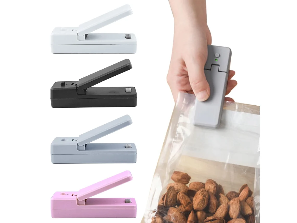 Sellador térmico portátil en miniatura, paquete de 4, sellador de pulso manual