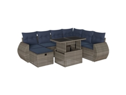 Maison Exclusive - Conjunto De Sofá De Jardín De 8 Piezas Con Cojines, Poliratán Gris
