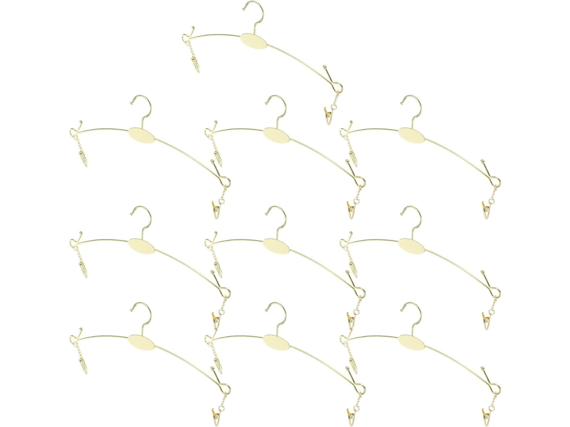 Clips Organizadores Interior Chapados Multiusos Paquete 10 Ahorro Espacio Garantizado Armario Ropa Oro
