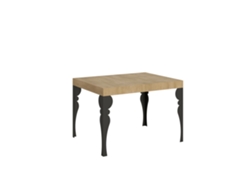 Mesa extensible 80x120/204 cm Paxon Roble Natural estructura Antracita