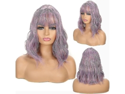 Pelucas Para Mujer, Pelucas De Cabello Humano De Alta Densidad, Gorros Ajustables Con Malla Rosa.