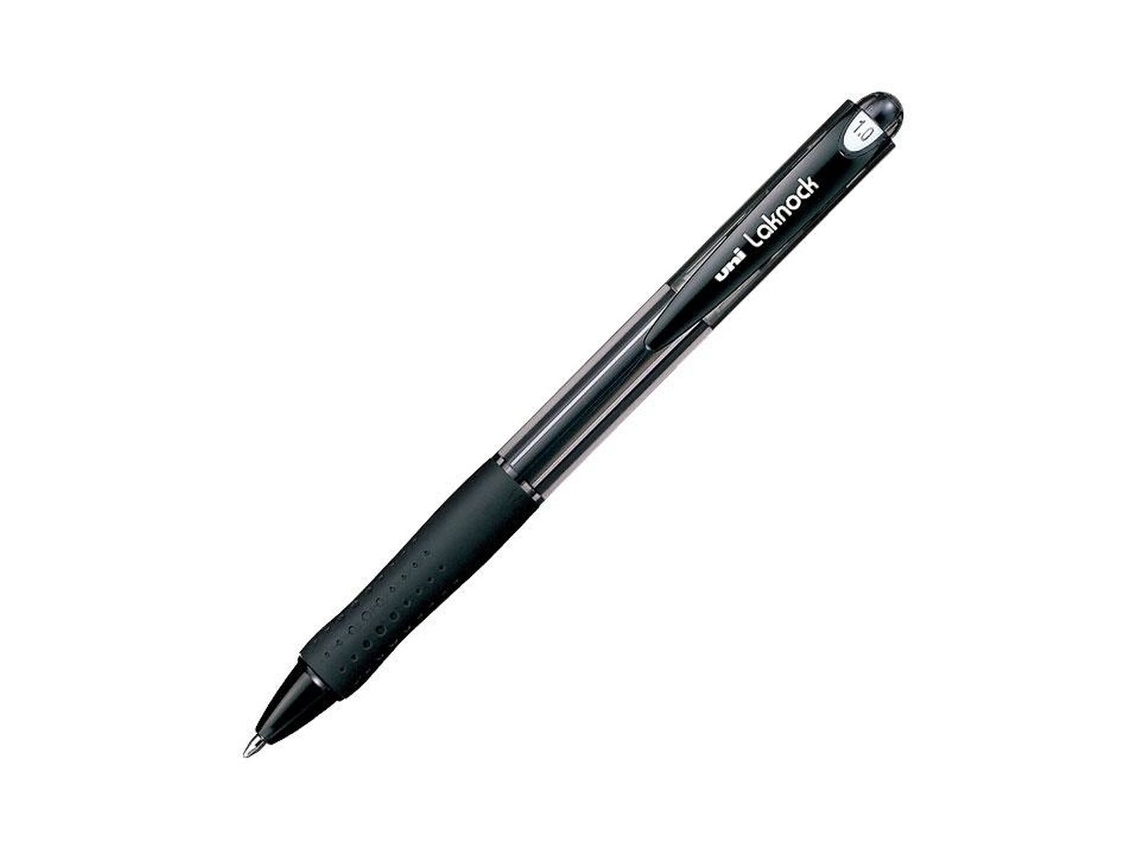 Bolígrafo Uni Ball Rollerball Laknock Sn 100 de tinta líquida, negro, 0,4 mm (12 unidades)