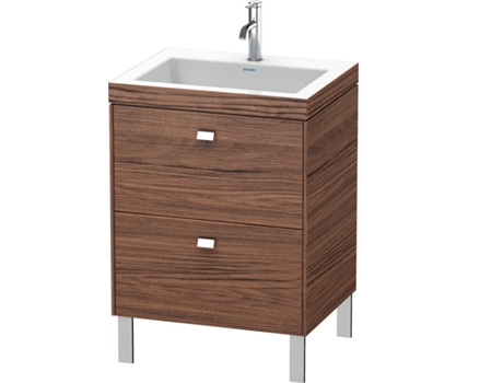 Lavabo para muebles DURAVIT Brioso c-bonded con base de 60,0x48,0 cm 2 extraíbles sin rebosadero con banco para grifos 1 agujero para grifos