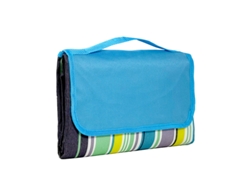 Manta De Picnic Portátil Impermeable Plegable Con Asa, 150 X 180 Cm (rayas Azules) Czhhmart