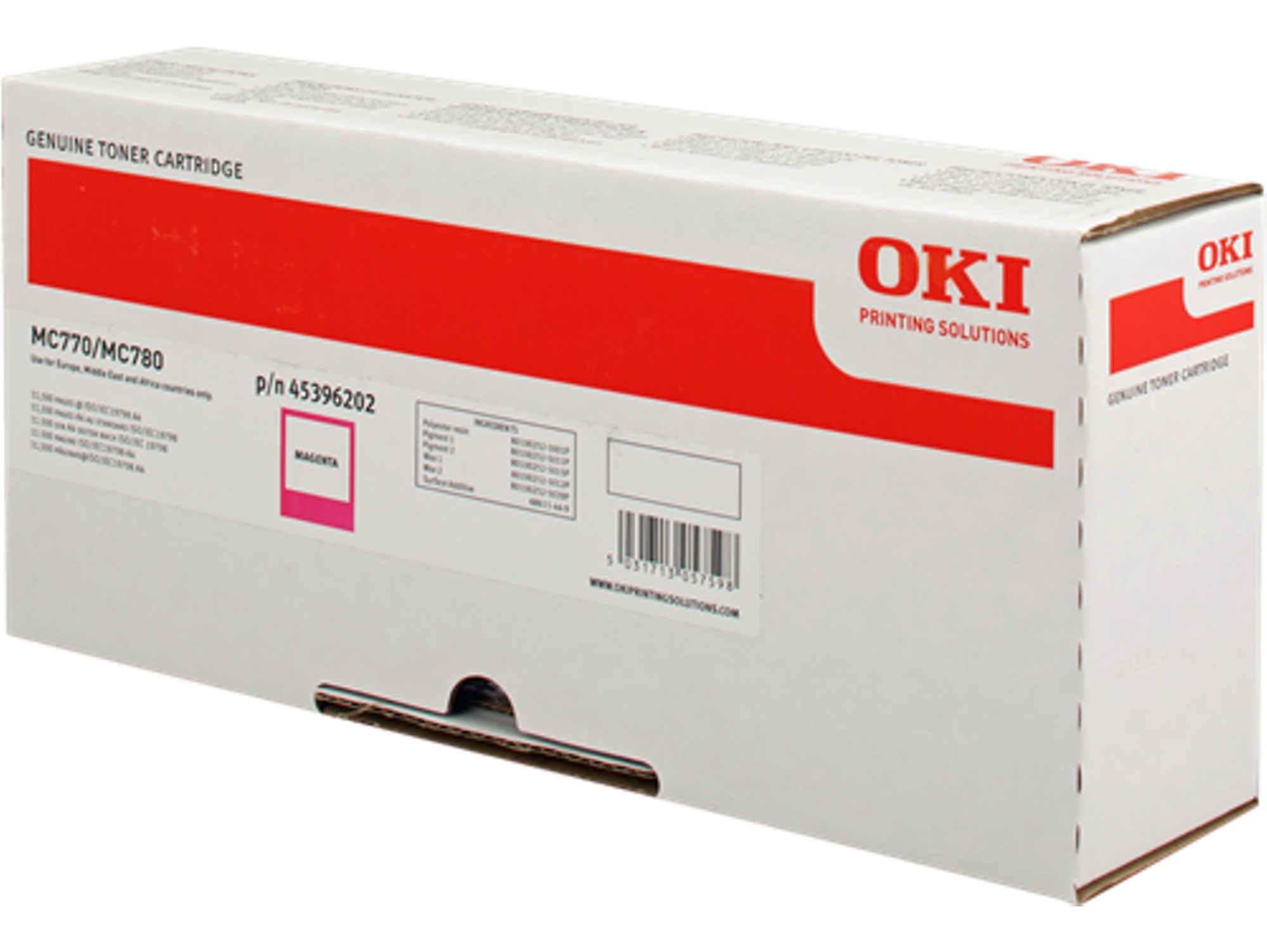 Cartucho de Tóner OKI  45396202  11500 Pág Magenta  para OKI MC770dnfax, MC780dfnfax