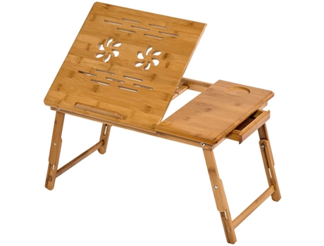 Mesa De Bambú Para Portátil TECTAKE (Marrón - Madera - 55 X 35 X 26 cm)