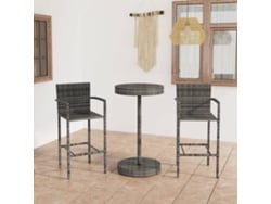 Pcs Conjunto De Bar Para Jardim Vime Pe Cinzento Dkd Home Decor