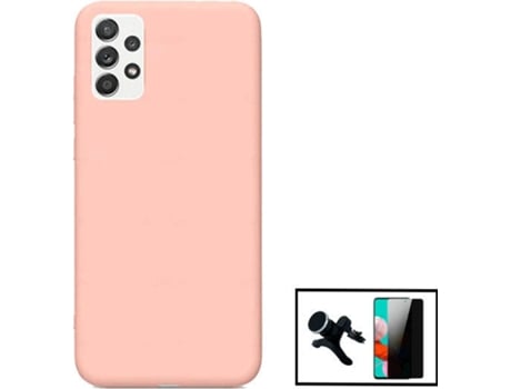Kit Carcasa + Protector de Pantalla Privacidad + Soporte Samsung Galaxy A52 G4M Negro