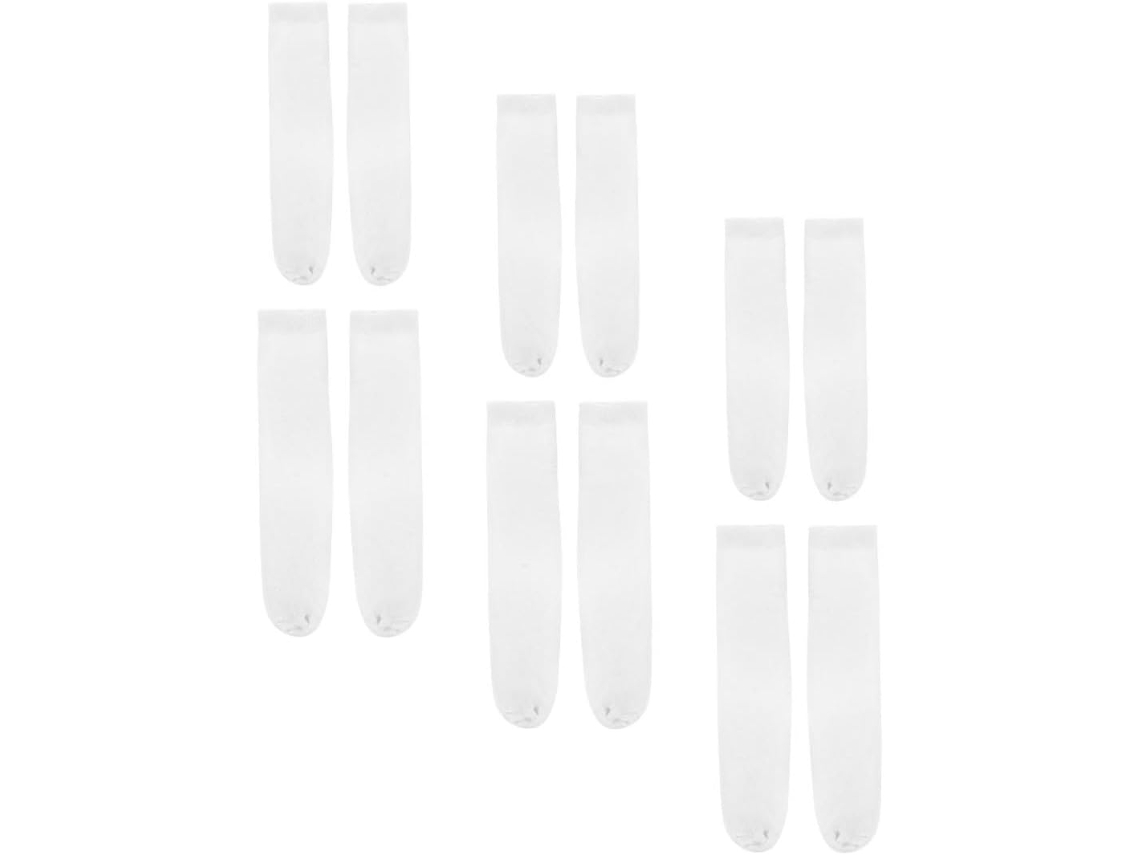 6 Pares De Calcetines Lisos Para Sublimación, De Algodón Blanco.