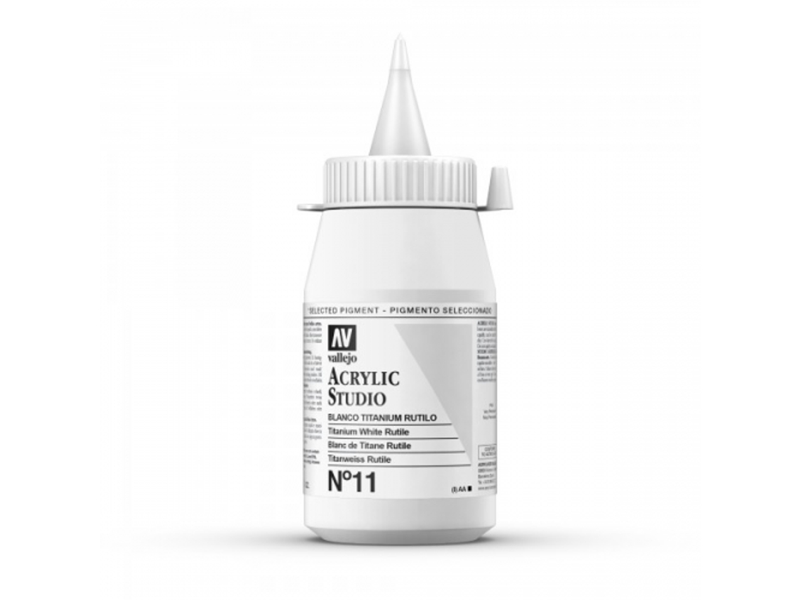 Pintura Acrilica Vallejo Studio 500 Ml (11 Blanco De Titanio)