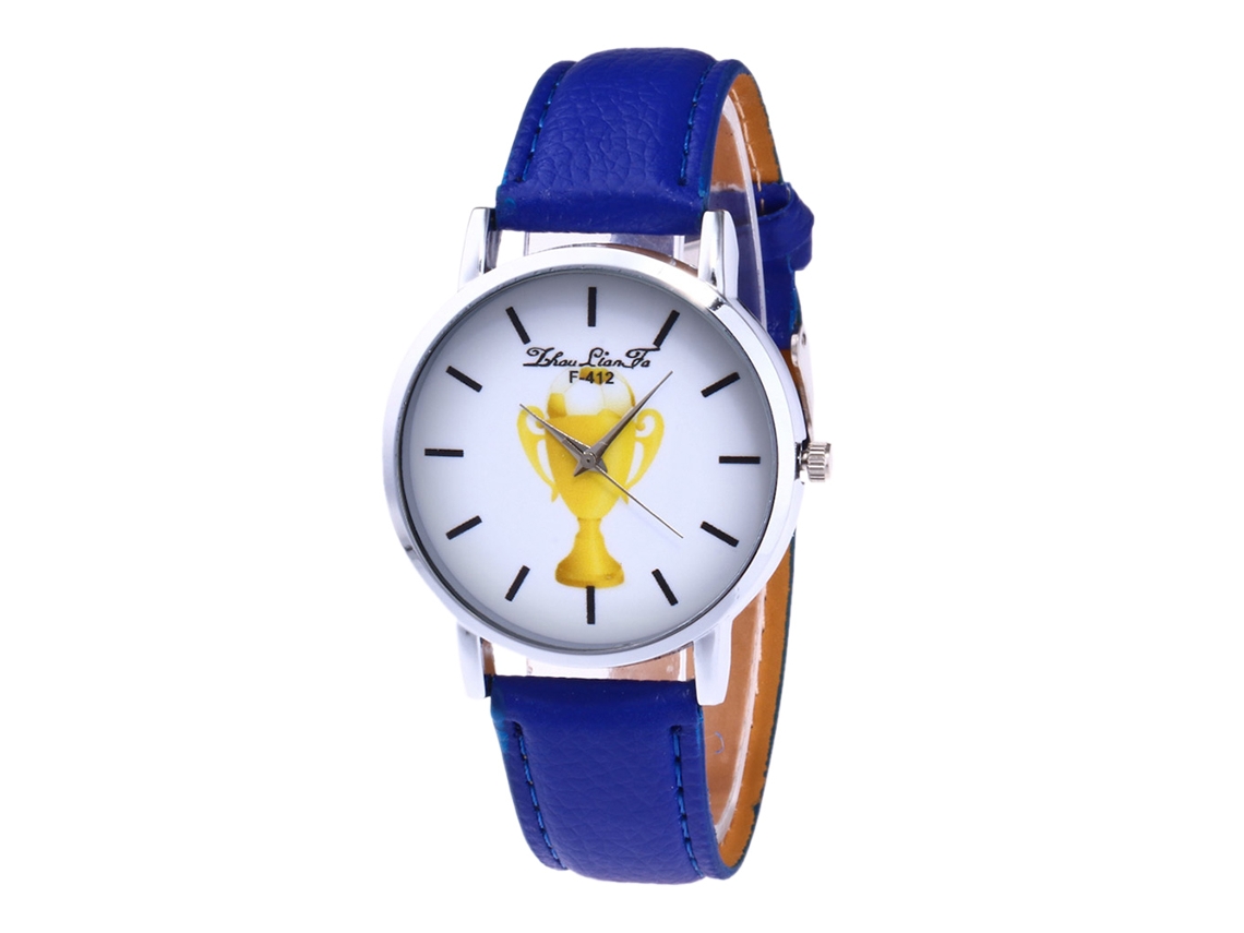 Reloj De Cuero Pu Casual Moda Zhoulianfa Dial Redondo Estilo Simple Quartz Mujer Azul Real