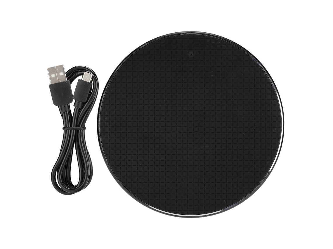 Cargador Inalámbrico Ultrafino Transmisor Circular De Carga Rápida Qi Para Iphone Samsung Xiaomi Black