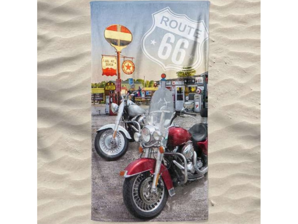 Toalla De Playa De Microfibra Harley Davidson Route 66