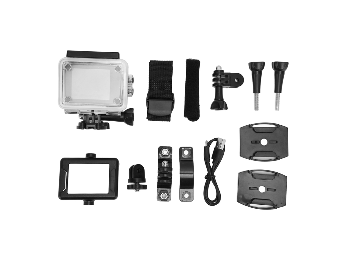 Cámara Deportiva Sumergible Fhd 1080p Con Pantalla De 2 Pulgadas Y Lente Gran Angular De 140 Grados Para Uso Subacuático.