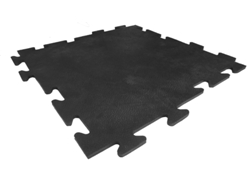 Baldosa de caucho 8mm Negro - 50x50 cm - Sistema puzzle IVOL