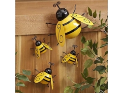 2026-adorno De Abeja De Metal Para Jardín Escultura Colgante De Abeja Para Decoración Interior Exterior