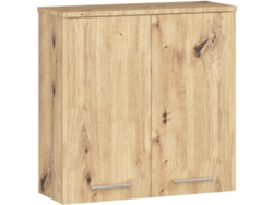 Armario Colgante De Baño Pequeño Akord Fin Roble Artisan 60 Cm 2 Puertas 2 Estantes 60x22,5x60 Cm