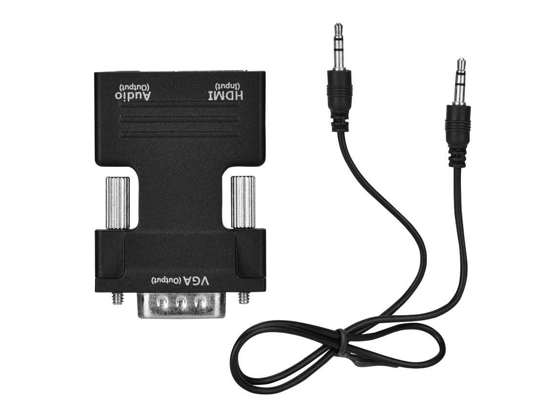 Conversor Adaptador De Hdmi Hembra 1080p A Vga Macho Con Salida De Audio