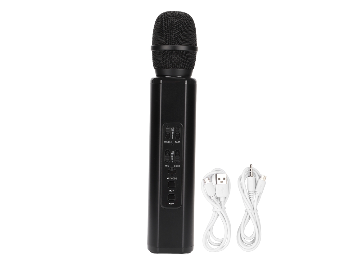 Micrófono Inalámbrico Bluetooth Portátil K6 Con Altavoz Para Pc Y Smartphones - Negro