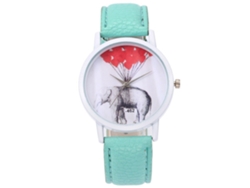 Reloj De Pulsera Unisex De Cuero Pu Casual Moda Zhoulianfa (menta)