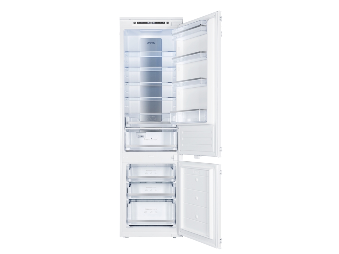 Evvo Frigorífico Combi Integrable Fi65, 180l+64l, No Frost, Chiller Zone, Eco, Vacaciones, Congelación Rápida, Silencioso.