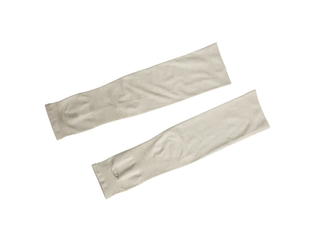 Ymsl Mangas De Brazo De Protección Solar Blanco Nylon Transpirable Cómodas Para Ciclismo Fútbol Uv Protection Open End Design Hxl