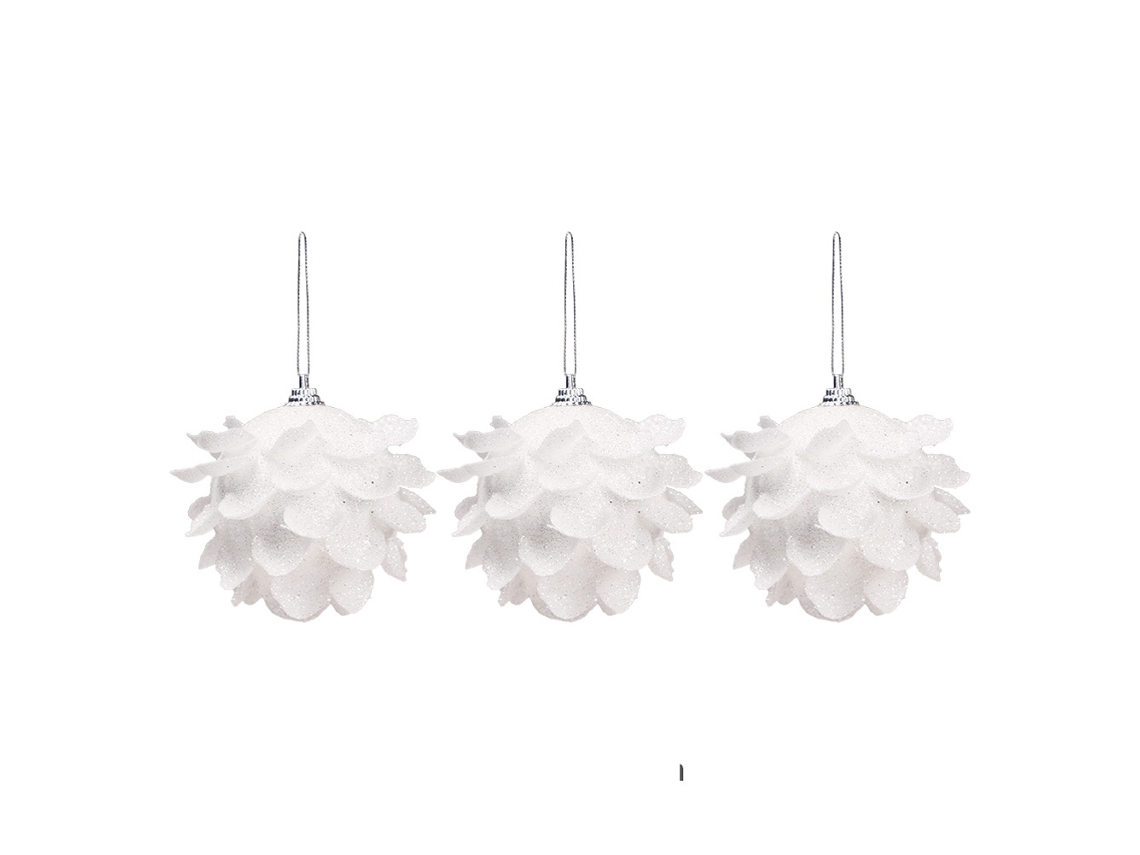 3 Bolas Navideñas De Espuma Con Pétalos Brillantes, Mini Adorno Colgante Para Árbol, Puerta, Chimenea, Cortina.