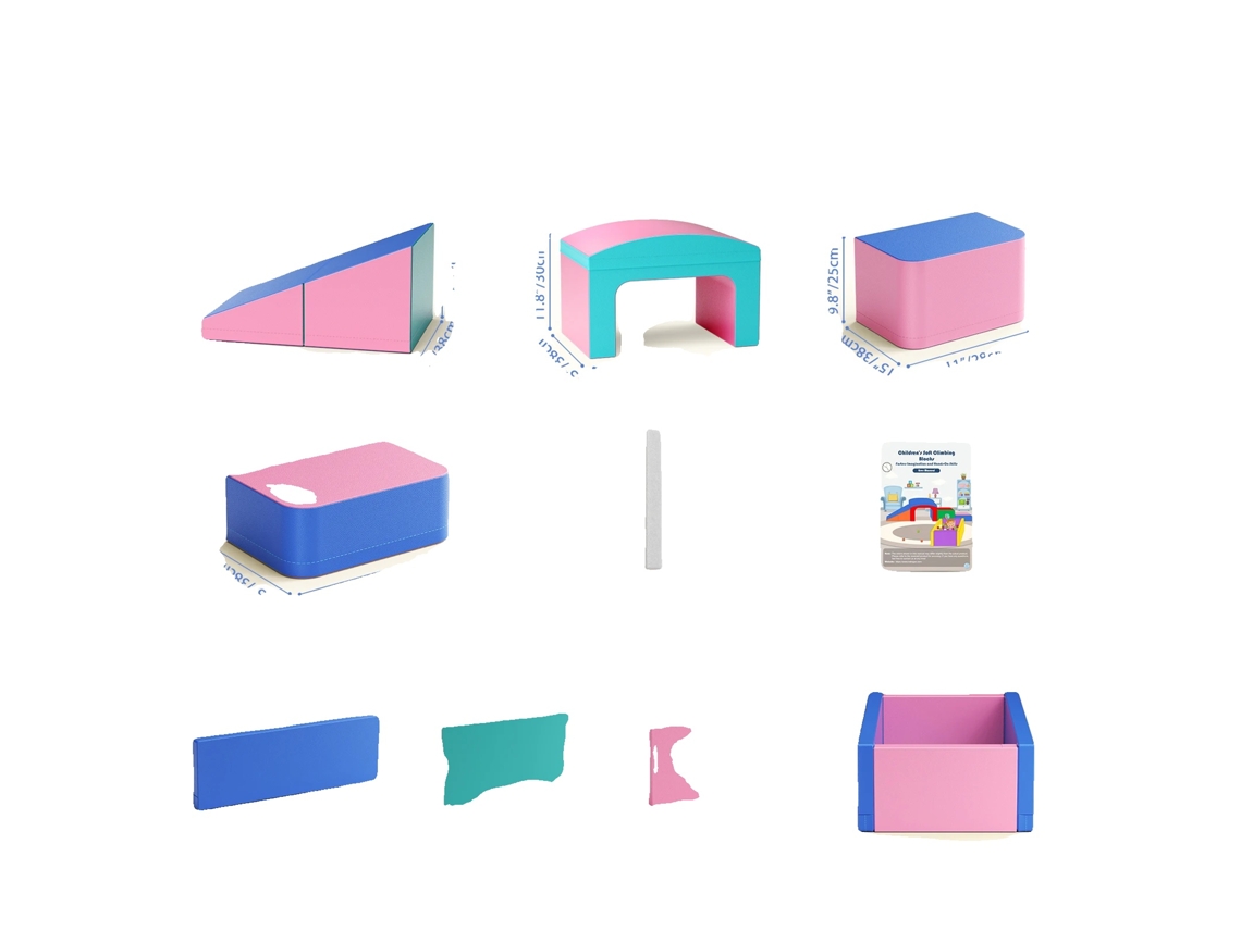 Bloques de espuma para escalar, área de juego segura, fomenta el aprendizaje activo, color rosa.