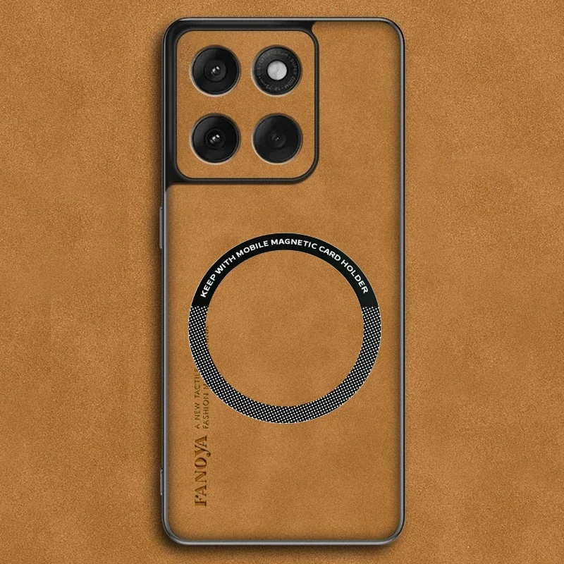 (marrón, Motorola Moto G75) Funda Blanda De Cuero Genuino Para Teléfonos Motorola, Compatible Con Carga Inalámbrica Magnética.