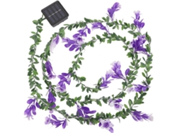 Lámpara solar LED con forma de trompeta, 2 metros, 20 LED, iluminación decorativa para jardín exterior.