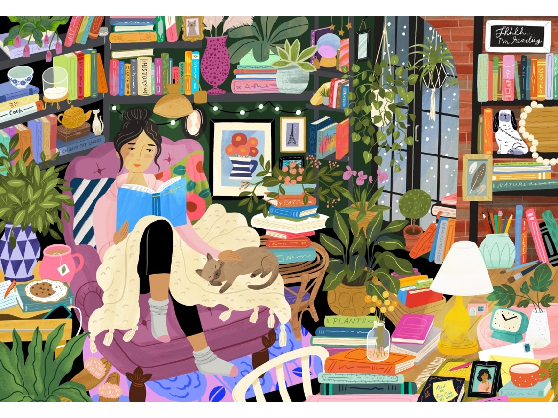 Rompecabezas de 1000 piezas multicolores "Peace Reading Nook"