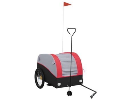 Remolque para bicicleta hierro VIDAXL negro y rojo (45 kg)
